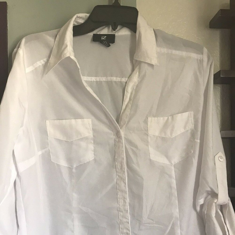 iZ Byer White Roll Tab Shirt